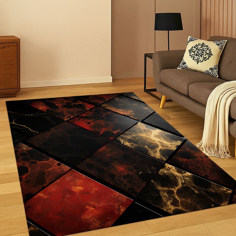 Kids Outdoor Flooring - Tapis luxueux en marbre coloré or