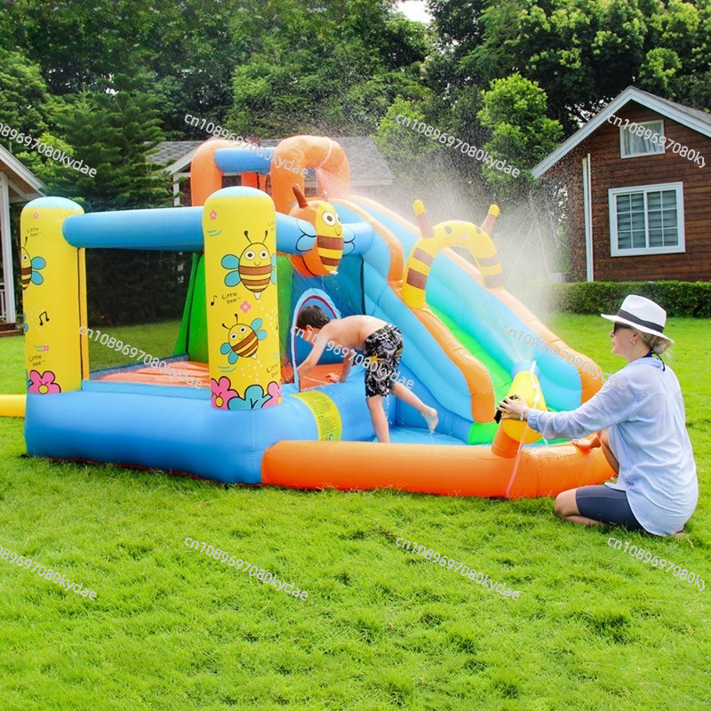 Kids Outdoor Water Park - Château gonflable avec toboggan aquatique, trampoline