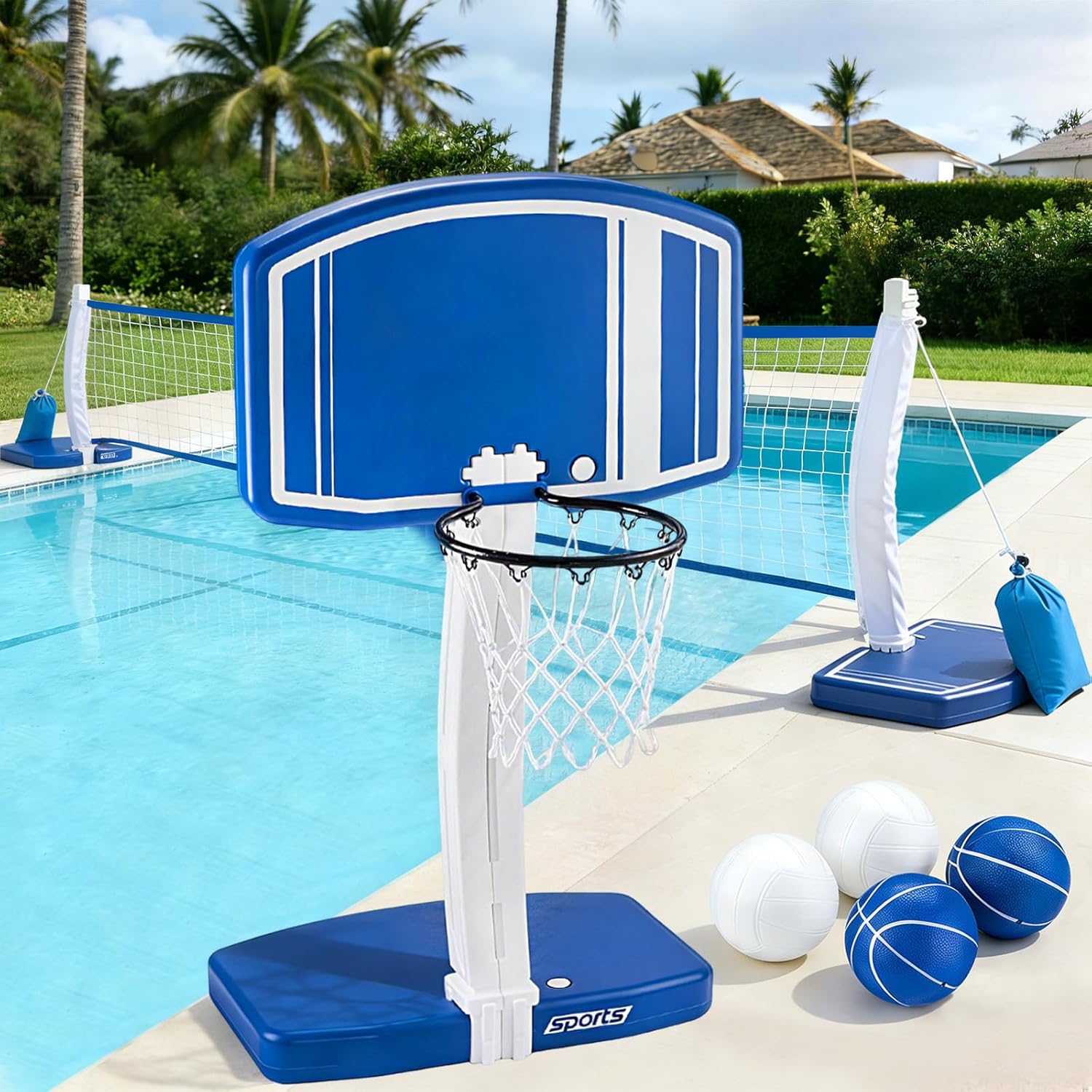 Kids Outdoor Water - Panier de basket-ball et filet de