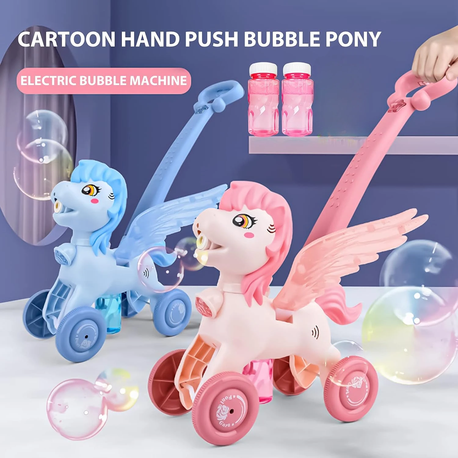 Kids Outdoor Lawn Mower - Pony Bubble Machine pour enfants, tondeuse