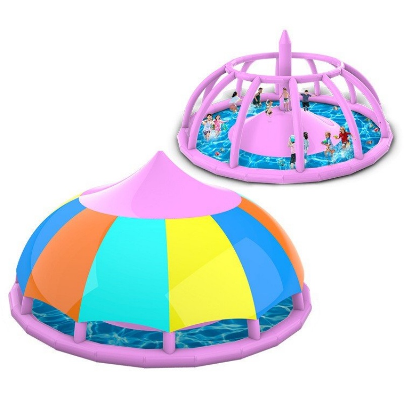 Kids Outdoor Water Park - Piscine gonflable améliorée avec parasol pour
