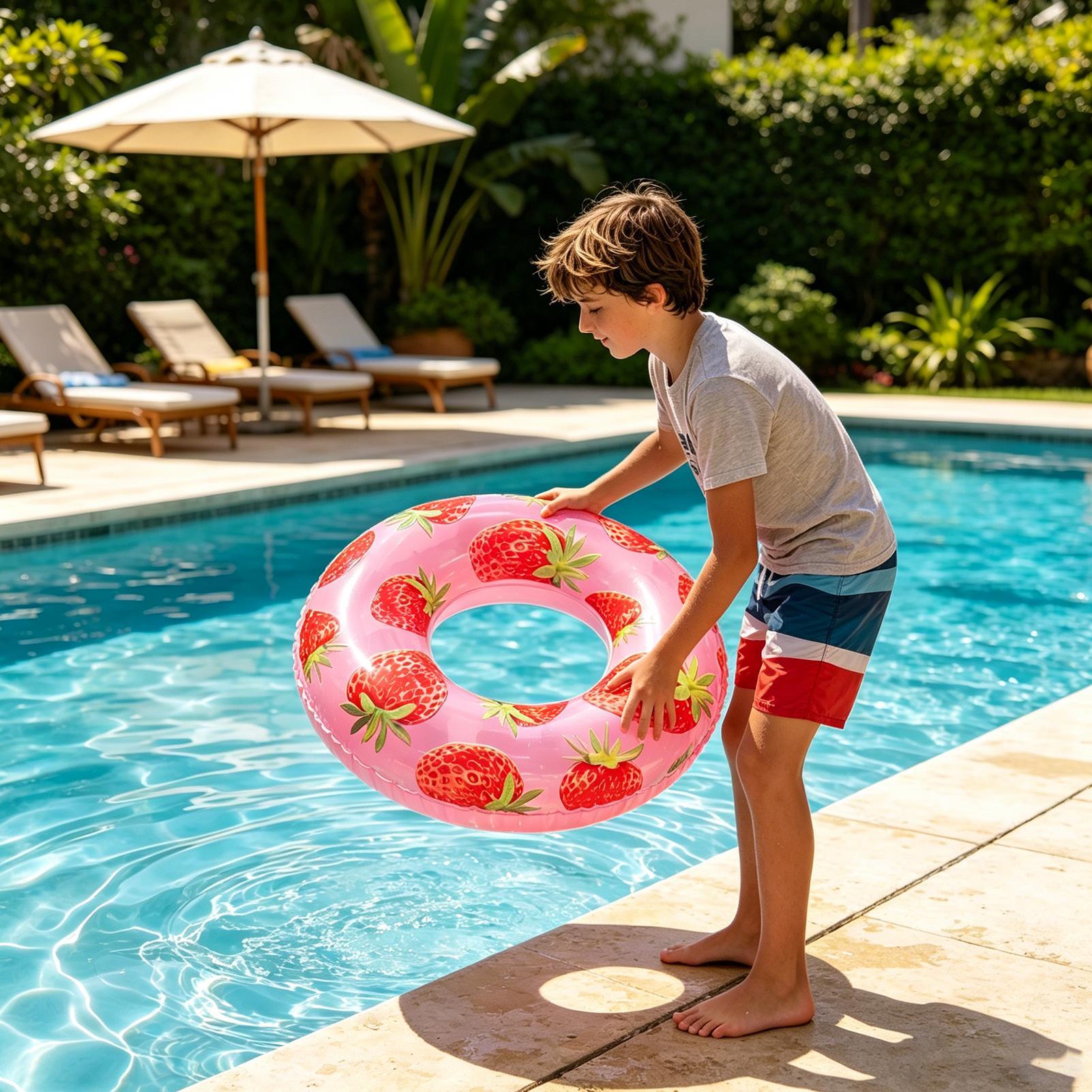Kids Outdoor Water Park - Bouée gonflable à motif de fruits