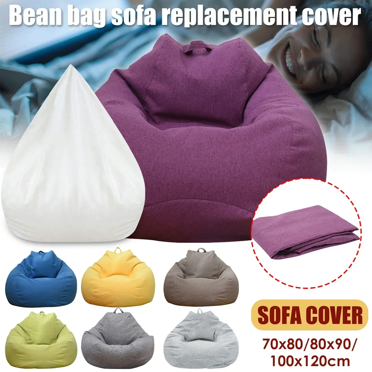 Kids Outdoor Bean Bag Chair - Grand pouf chaise housse de canapé