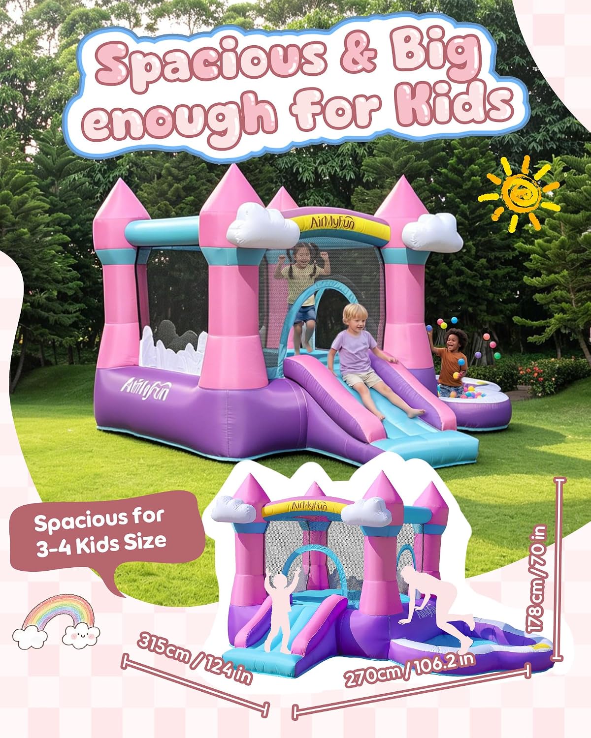 Château gonflable rose pour en - Kids Outdoor Water avis et prix