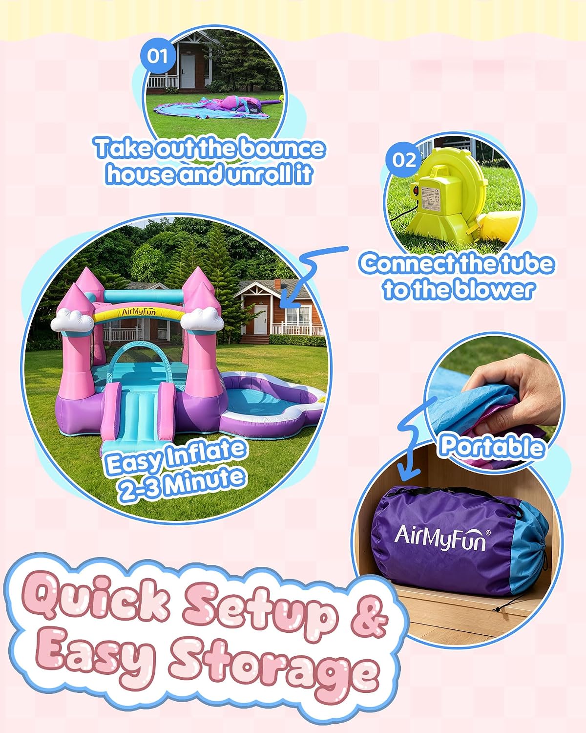 Château gonflable rose pour en - Kids Outdoor Water avis et prix